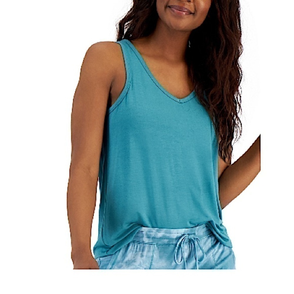 ALFANI Solid Essential Sleep Tank Top, gleenblue slate XSmall